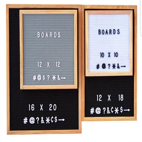 10x10 Felt Letter Board with Solid Oak Frame - Laura Baby and Company