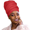 Novarena Crimson Red Solid Color Head Wrap Stretch Long Hair Scarf Turban Tie Kente African Hat Jersey Knit Headwrap - Laura Baby and Company