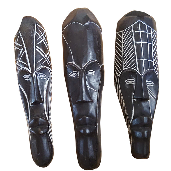 Set of (3) - African Gabon Cameroon Fang Mask