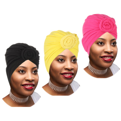 Rose Flower Knot Women Beanie Cap