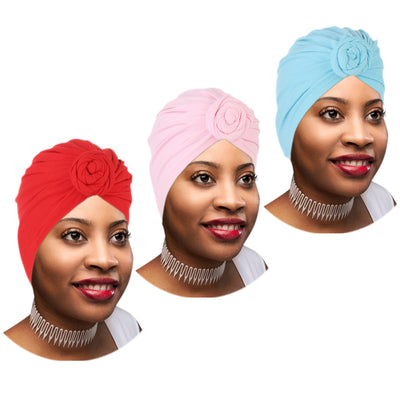Rose Flower Knot Women Beanie Cap