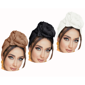 Non-Stretch Solid Colors Soft Headwraps-3 Pack
