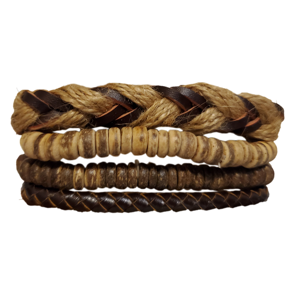 24 Pcs Woven Leather Cuff Bracelet