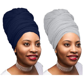2Pcs Navy Blue and Heather Grey Extra Long 70