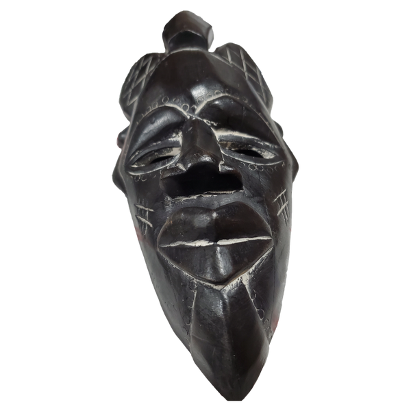 African Wood Mask in Black 1 Piece of 12