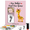Novarena First 5 Years Baby Memory Book Journal Scrapbook with 48 Pack Monthly Milestones Stickers & Clean-Touch Baby Safe Ink Pad for Hand Footprint - Laura Baby and Company