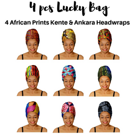 Mix of 4 Pcs African Print Head Wraps