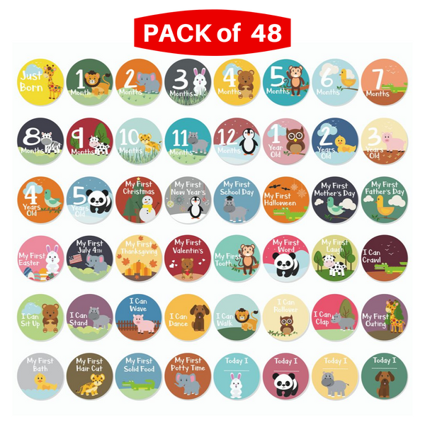 Farm Animal Baby Milestone Stickers