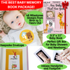 Novarena First 5 Years Baby Memory Book Journal Scrapbook with 48 Pack Monthly Milestones Stickers & Clean-Touch Baby Safe Ink Pad for Hand Footprint - Laura Baby and Company