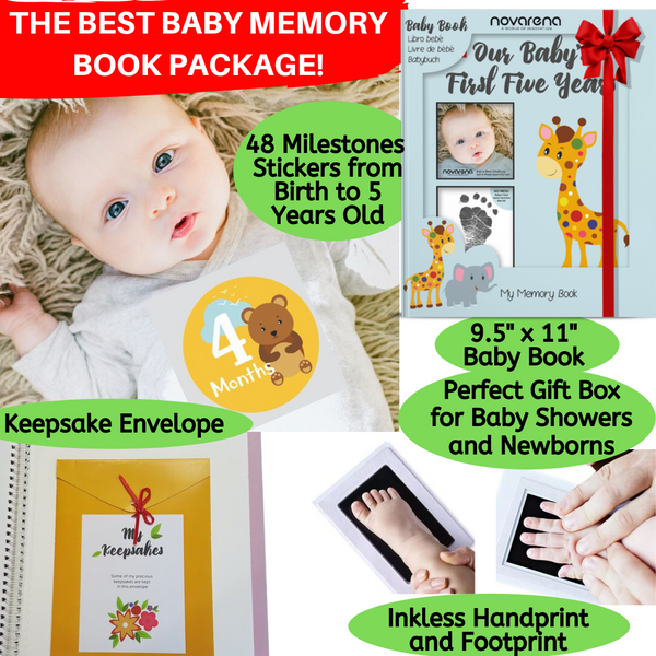 Baby Memory Scrapbook with 48 Pack Stickers
