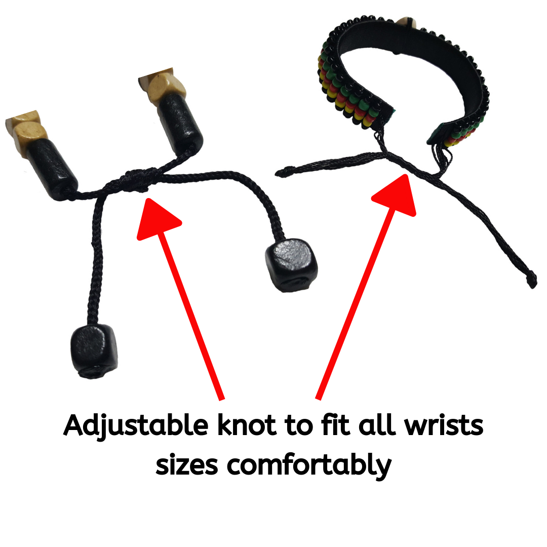 Jamaican Rasta Beads Bracelets -2 Pcs