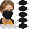 NOVARENA Black Unisex Cloth Face Masks- 5Pcs