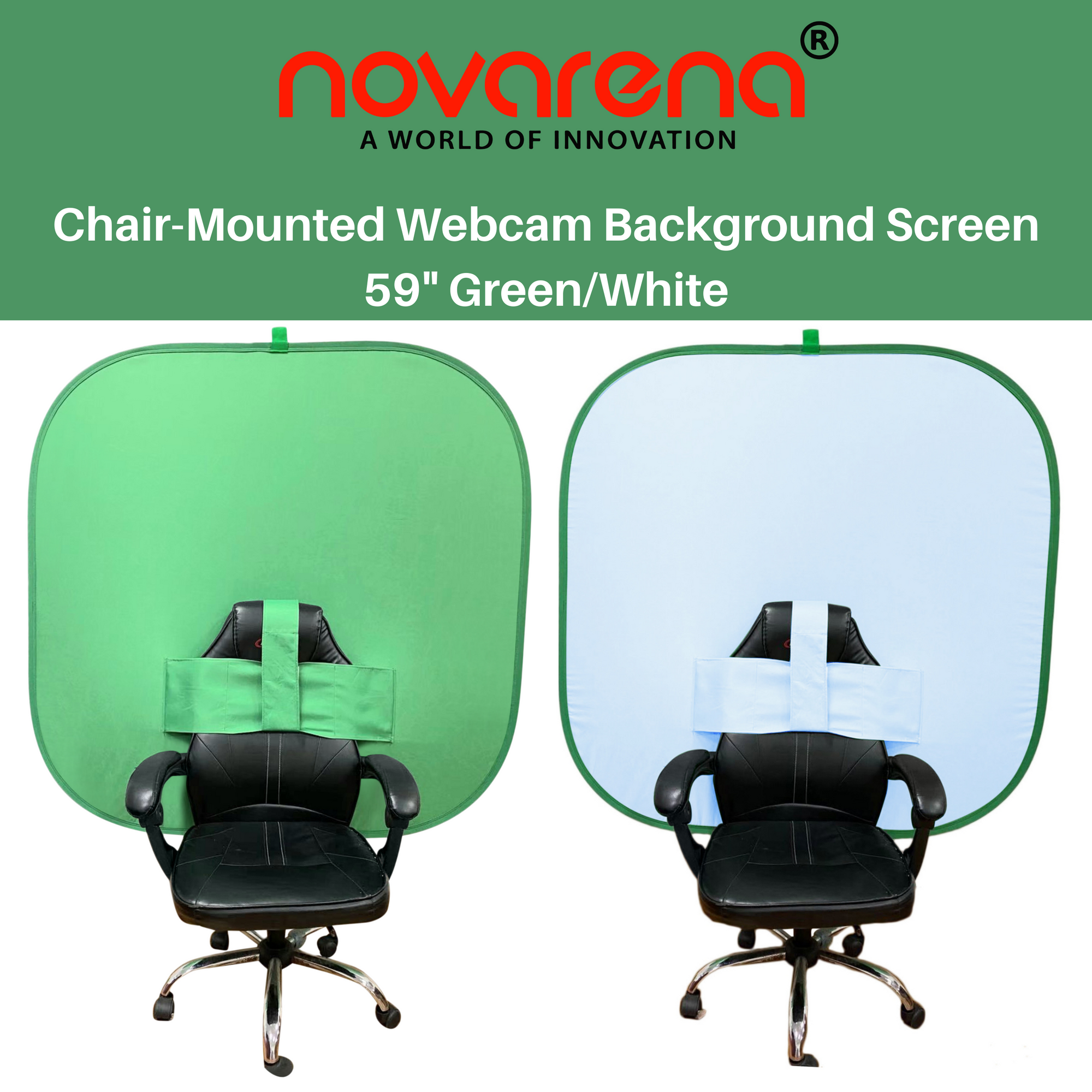 NOVARENA 2-in-1 Portable Green Screen Backdrop