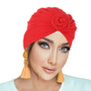 PRE-TIED Women Headwrap Turban with Rose Flower Knot | Pre-Tied Bonnet Beanie Cap | Stretch Jersey Lightweight Breathable Wraps | Headbands | Bandana - Laura Baby and Company
