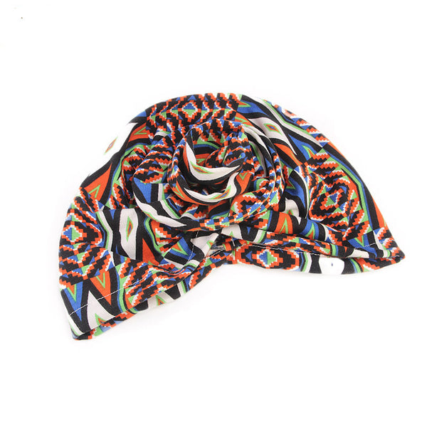 PRE-TIED Women African Turban with Rose Flower Knot | Pre-Tied Bonnet Beanie Cap Headwrap| Stretch Jersey Solid Colors and Floral Knit Wraps Scarf - Laura Baby and Company