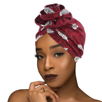PRE-TIED Women African Turban with Rose Flower Knot | Pre-Tied Bonnet Beanie Cap Headwrap| Stretch Jersey Solid Colors and Floral Knit Wraps Scarf - Laura Baby and Company