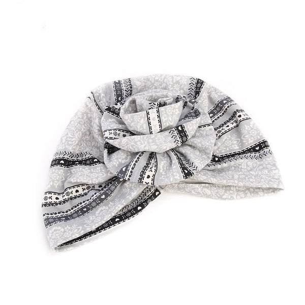 PRE-TIED Women African Turban with Rose Flower Knot | Pre-Tied Bonnet Beanie Cap Headwrap| Stretch Jersey Solid Colors and Floral Knit Wraps Scarf - Laura Baby and Company