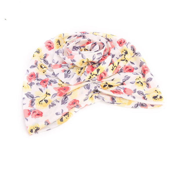 PRE-TIED Women African Turban with Rose Flower Knot | Pre-Tied Bonnet Beanie Cap Headwrap| Stretch Jersey Solid Colors and Floral Knit Wraps Scarf - Laura Baby and Company