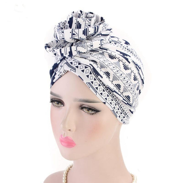 African PRE-TIED Women Flower Knot Cap