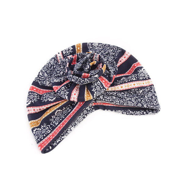 PRE-TIED Women African Turban with Rose Flower Knot | Pre-Tied Bonnet Beanie Cap Headwrap| Stretch Jersey Solid Colors and Floral Knit Wraps Scarf - Laura Baby and Company
