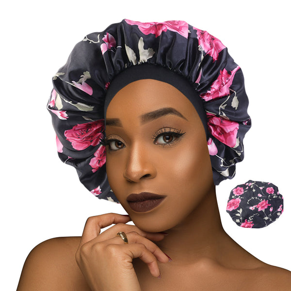 Large Satin Silk Bonnet Sleep Cap – Luxurious Fabric,Premium Elastic Band- Satin Silk Sleep Cap Beanie Slap Hat – Gifts for Women - Laura Baby and Company