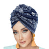 PRE-TIED Pack of 9 Women African Turban with Rose Flower Knot | Pre-Tied Bonnet Beanie Cap Headwrap| Stretch Jersey - Laura Baby and Company