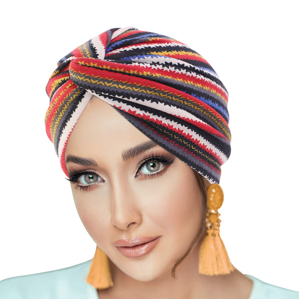 PRE-TIED Pack of 9 Women African Turban with Rose Flower Knot | Pre-Tied Bonnet Beanie Cap Headwrap| Stretch Jersey - Laura Baby and Company