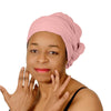 Novarena Baby Pink Solid Color Head Wrap Stretch Long Hair Scarf Turban Tie Kente African Hat Jersey Knit Headwrap - Laura Baby and Company