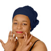 Dark Navy Blue Stretch Long African Head Wrap