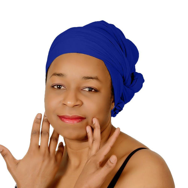 Royal Blue African Turban Hair Scarf
