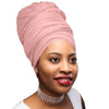 Novarena Baby Pink Solid Color Head Wrap Stretch Long Hair Scarf Turban Tie Kente African Hat Jersey Knit Headwrap - Laura Baby and Company