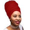 Novarena Crimson Red Solid Color Head Wrap Stretch Long Hair Scarf Turban Tie Kente African Hat Jersey Knit Headwrap - Laura Baby and Company