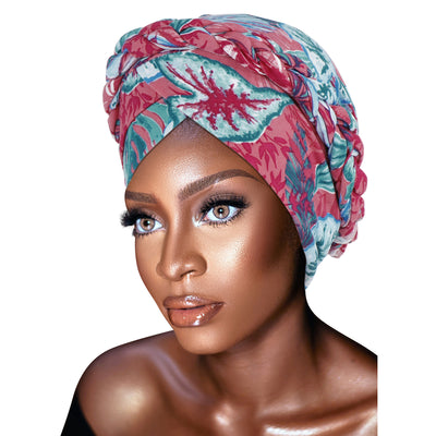 PRE-TIED Women African Turban Bannie Cap