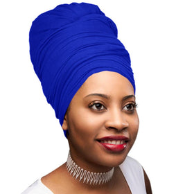 Royal Blue African Turban Hair Scarf