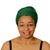 Green Solid Color Turban Headwrap