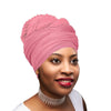 Novarena Baby Pink Solid Color Head Wrap Stretch Long Hair Scarf Turban Tie Kente African Hat Jersey Knit Headwrap - Laura Baby and Company