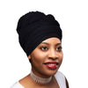  Black Stretch Long Hair Scarf Turban 