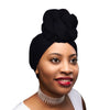 Novarena Black Solid Color Head Wrap Stretch Long Hair Scarf Turban Tie Kente African Hat Jersey Knit Headwrap - Laura Baby and Company