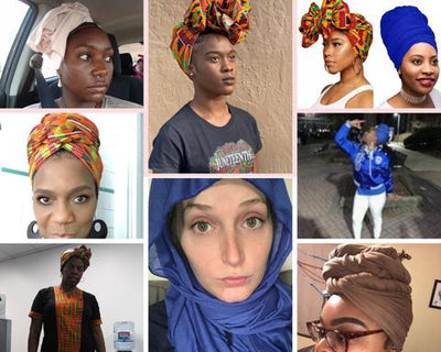 2 Pcs Black and Chocolate Brown Extra Long 70" Headwraps | Kente Cloth Cotton and Stretch Jersey Solid Colors Knit Wraps Scarf Turbans Ties | Lightweight Breathable Head Wraps | Headbands