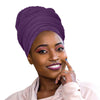 Novarena Purple Solid Color Head Wrap Stretch Long Hair Scarf Turban Tie Kente African Hat Jersey Knit Headwrap - Laura Baby and Company
