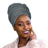 Novarena Smoky Gray Solid Color Head Wrap Stretch Long Hair Scarf Turban Tie Kente African Hat Jersey Knit Headwrap - Laura Baby and Company
