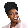  Black Stretch Long Hair Scarf Turban 