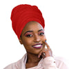 Novarena Crimson Red Solid Color Head Wrap Stretch Long Hair Scarf Turban Tie Kente African Hat Jersey Knit Headwrap - Laura Baby and Company