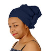 Novarena Dark Navy Blue Solid Color Head Wrap Stretch Long Hair Scarf Turban Tie Kente African Hat Jersey Knit Headwrap - Laura Baby and Company