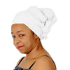 White Stretch Long Hair Scarf Turban
