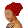 Novarena Crimson Red Solid Color Head Wrap Stretch Long Hair Scarf Turban Tie Kente African Hat Jersey Knit Headwrap - Laura Baby and Company