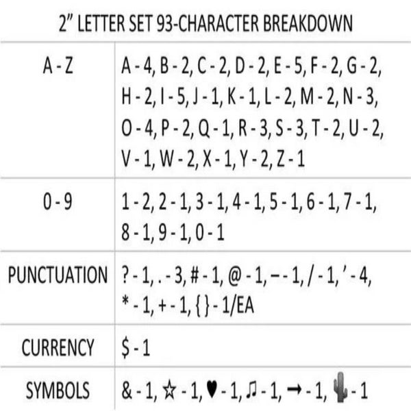 Black or White Felt Letter Board Letters - 3/4