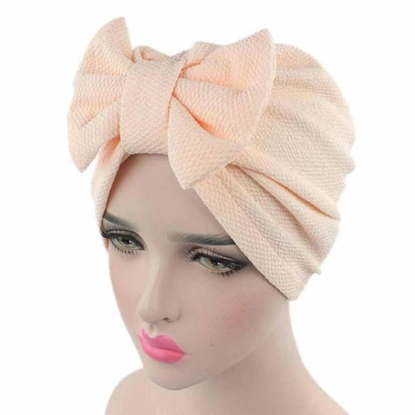 Solid Knitted Women Bow Hat Beanie Cap