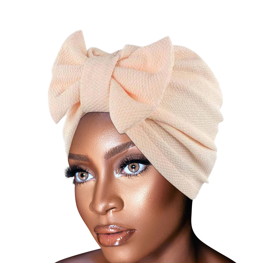 Solid Knitted Women Bow Hat Beanie Cap