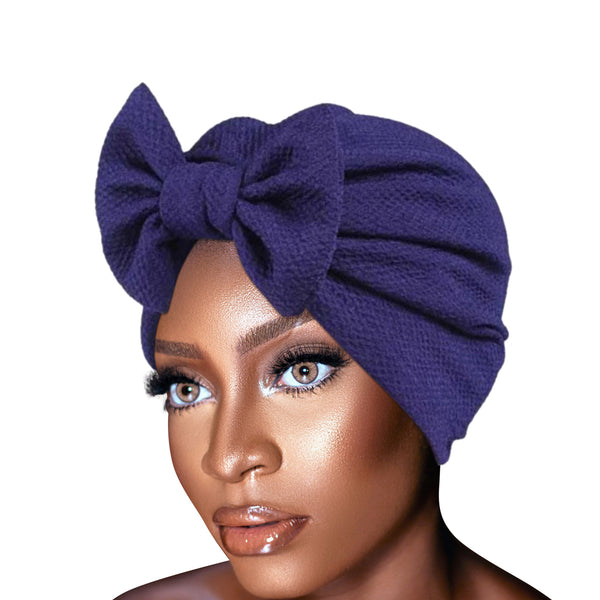 Solid Knitted hat Women Bow Hat Beanie Scarf Turban Head Wrap Cap For bandana bowknot Wrap hat Cap headwrap tie - Laura Baby and Company